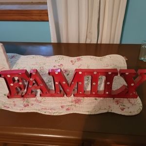 Red Family Metal Sign